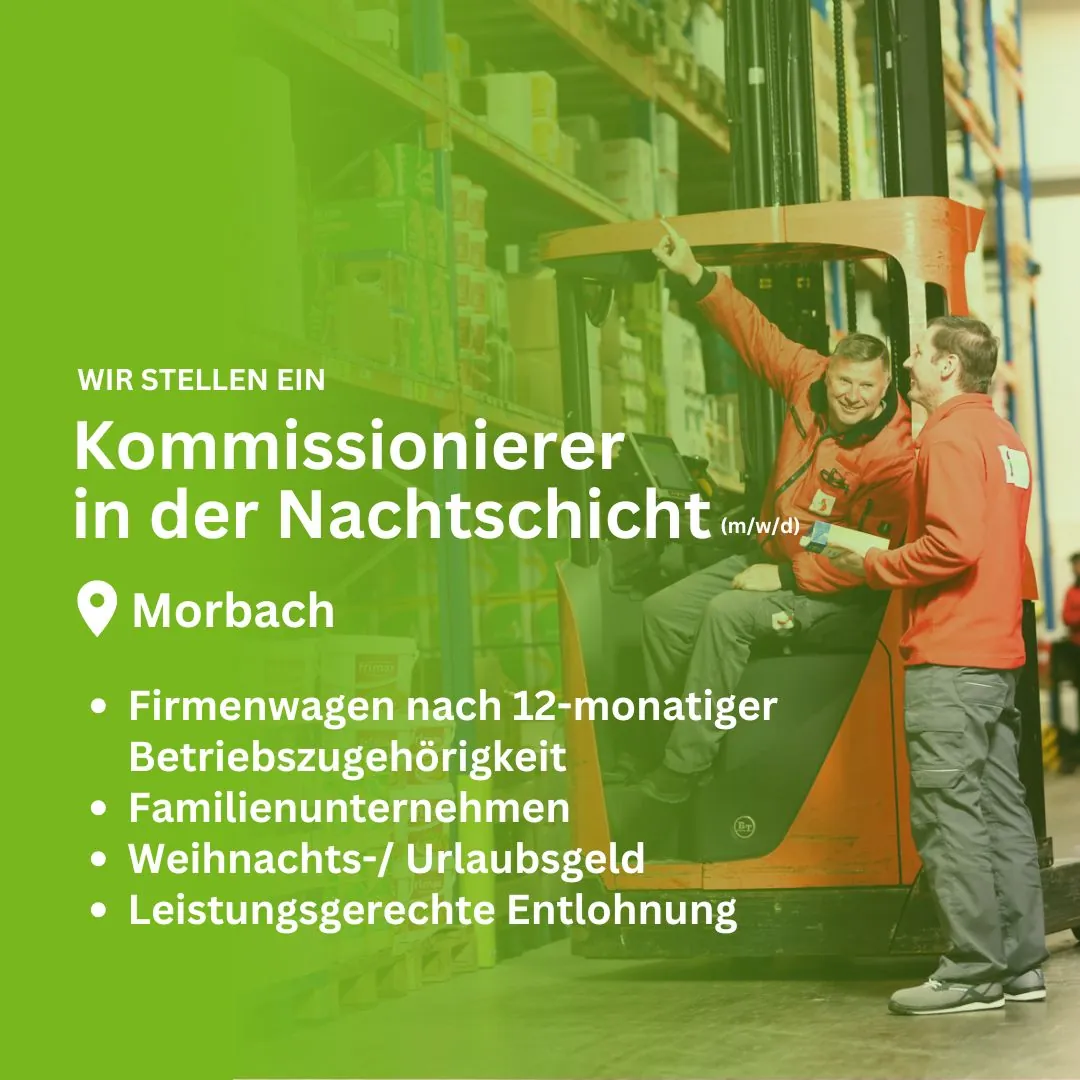 Stellenanzeige von Servicebund Mettler für Kommissionierer in der Nachtschicht, gestaltet von BOHR MEDIA